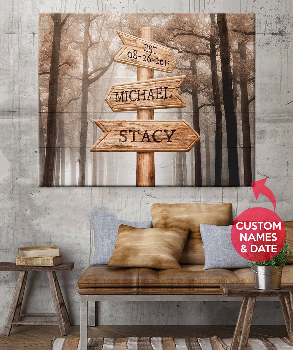 Custom Name Street Sign Canvas Framed Poster Print Decor Etsy