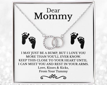 Zwangere vrouw cadeau, aan mijn mama Infinity ketting van babybuil, nieuwe moeder om Moederdag cadeau te zijn van buik, nieuwe moeder sieraden van man