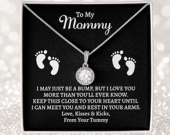 Aan mijn mama ketting van babybult, moeder cadeau verwachten van buik, aan mijn zwangere vrouw sieraden cadeau, nieuwe moeder om babyvoeten ketting te zijn