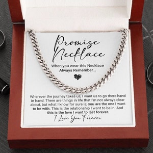 Versprechen kubanische Kette Halskette für ihn, Versprechen Halskette für ihn, Versprechen Schmuck Geschenk für ihn, Versprechen Halskette für Freund, Geburtstagsgeschenk