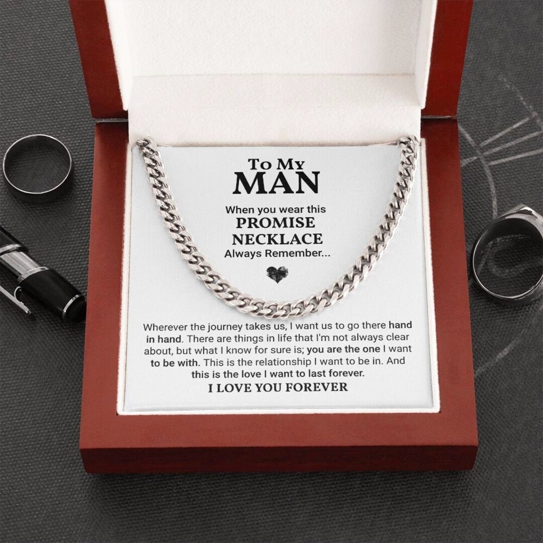 To My Man Promise Cuban Chain Necklace, Promise Necklace for Him ...