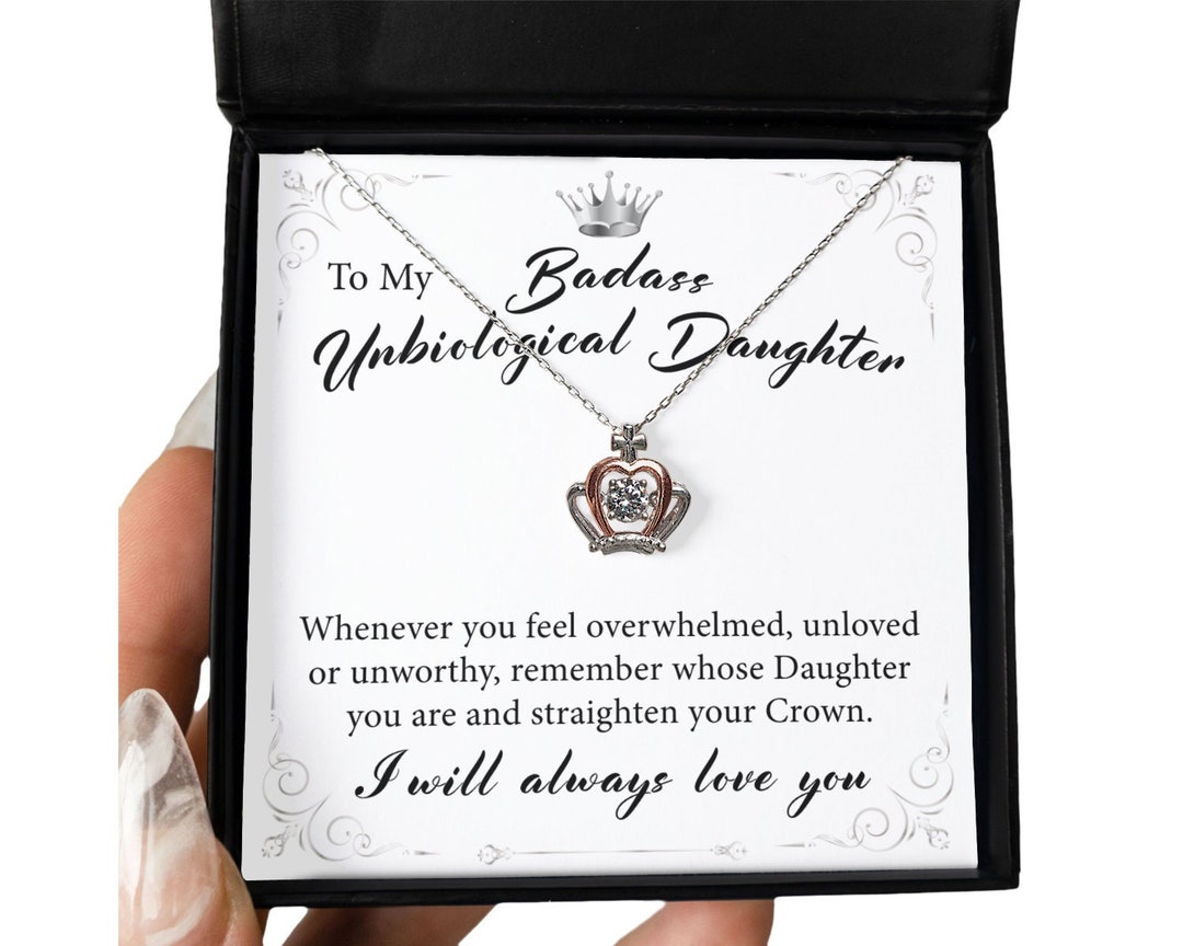 thumbnail image 2 of Sterling Silver Unbiological Daughter Necklace - S925 Adjustable Interlocking Circle Pendant 2 of 13