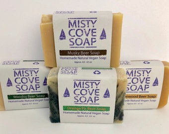 Vegan Soap for Dad, Father's Day Gift, Men's Natural Soap Gift, Beer Soap, Soaps for Men, Gift Soap for Him, Handmade Essential Oil Soap