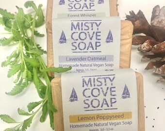 Natural Soap Gift Box, Handmade Natural Soap Gift, Variety Soap Gift, Lemongrass Soap, Lavender Soap, Oatmeal Soap, Soap Gift Set