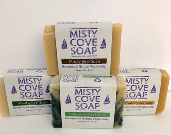 Men's Natural Soap Gift, Beer Soap, Father's Day Soap, Vegan Soap for Men, Beer Soap Gift, Men's Soap Gift, Men's Soap Set,