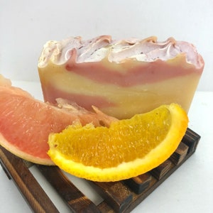 Citrus Soap, Vegan Essential Oil Soap, Botanical Soap, Shea Butter and Cocoa Butter Soap, Handmade Moisturizing Soap, Natural Citrus Bar