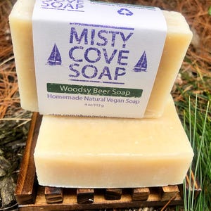 Natural Beer Soap for Men: Handmade Vegan Forest Scented Soap