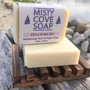 Sea Salt Citrus Soap: Vegan Exfoliating Soap, Natural Essential Oils