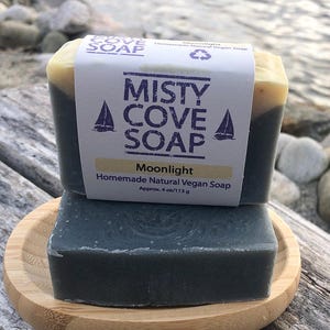 Lemon Mint Vegan Soap: Activated Charcoal, Shea & Cocoa Butter