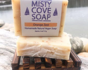 Citrus Exfoliating Soap: Vegan Essential Oil Soap Bar, Orange Zest