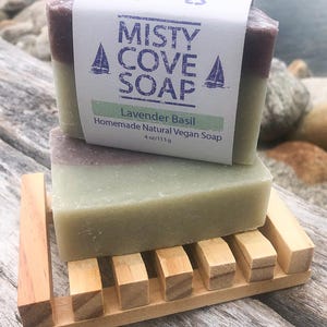 Vegan Lavender Basil Soap: Natural Clay Soap Bar, Essential Oils