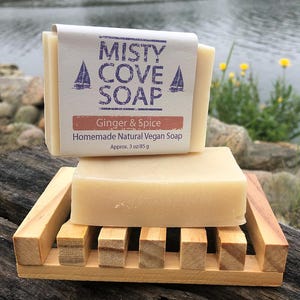 Ginger Soap, Spiced Soap, Natural Essential Oil Soap, Handcrafted Bar of Soap, Vegan Soap, Made in CT, Cold Process Soap, Shea Butter Soap