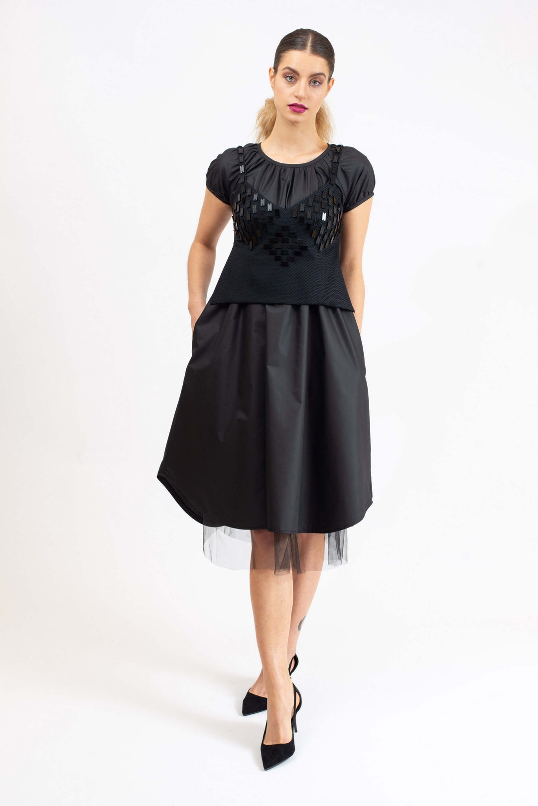gold and black cocktail dress Black/Gold Long Formal Party Plus Size Tie for $69.99 – The Color:Dusty Navy Web Collection: The Night Before Women’s Clergy & Church