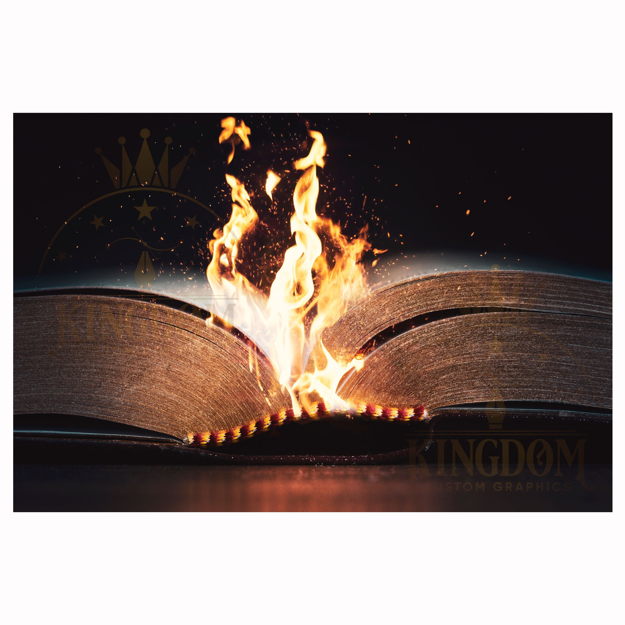 Isolated Holy Bible on Fire in the Dark. JPG File. Etsy
