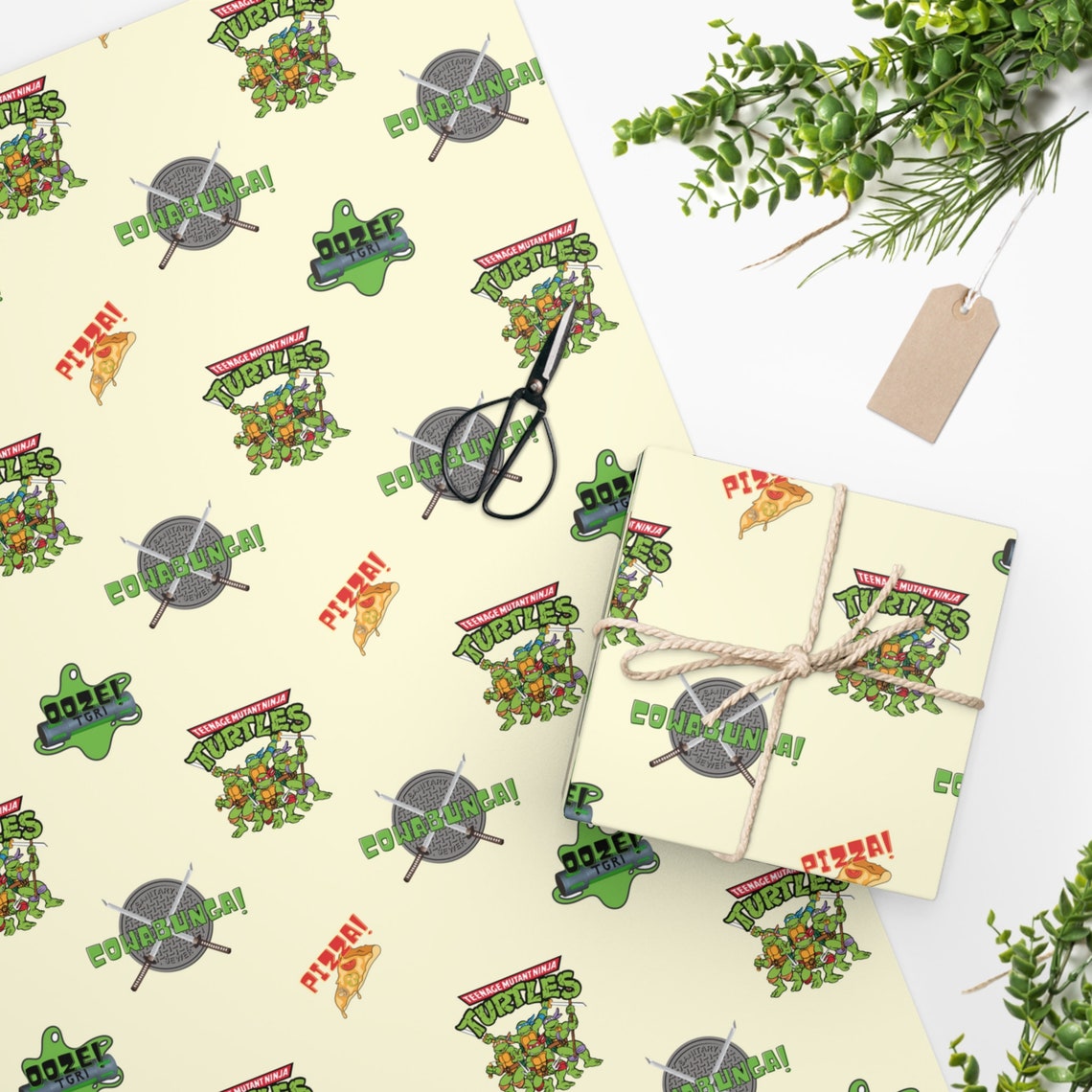 TMNT Wrapping Paper Ninja Turtles Gift Wrap, Comic Book Superhero, Teenage Mutant Ninja Turtles