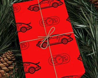 Papel de embrulho com tema Porsche, aniversários, feriados, embrulhos para presentes, entusiastas de carros, festas de meninos