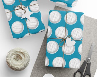 Papel de embrulho com tema de bolas de golfe: Papel de embrulho para golfistas