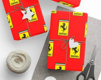Ferrari Wrapping Paper - Car Enthusiast Gift Wrap