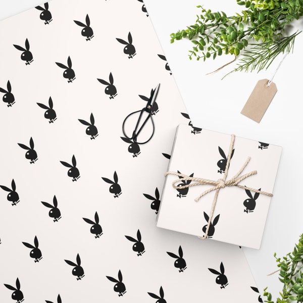 Playboy Bunny Wrapping Paper - Playful Gift Wrap, Playboy Magazine Wrapping Paper