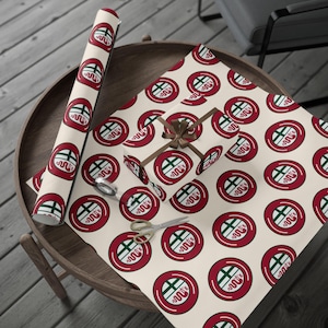Geschenkpapier mit dem ALFA Romeo Logo, Stelvio Giulia Car Lover, Geburtstagsverpackung oder Weihnachten