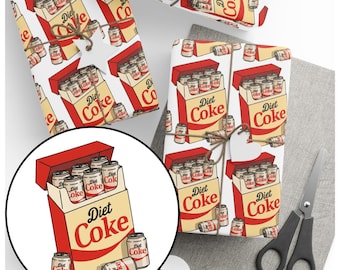 Diet Coke Cigarette Pack Wrapping Paper | Diet Coke Gift Wrap | Fun Gifts