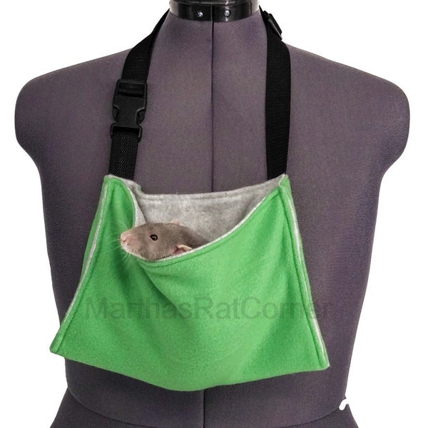 Small animal bonding pouch with adjustable strap - 10 x 7 in - great for rats, sugar gliders, squirrels