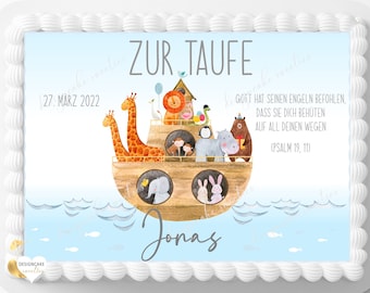 Christening Cake Topper Fondant Boy Child | Edible Cake Decoration Christening Cake Christening Celebration Personalized with Saying