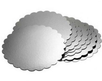 Törtchenunterlagen Silber Gewellt 7,6 cm 10 St Törtchen Kuchen Torte Unterlage mini Tortenplatten