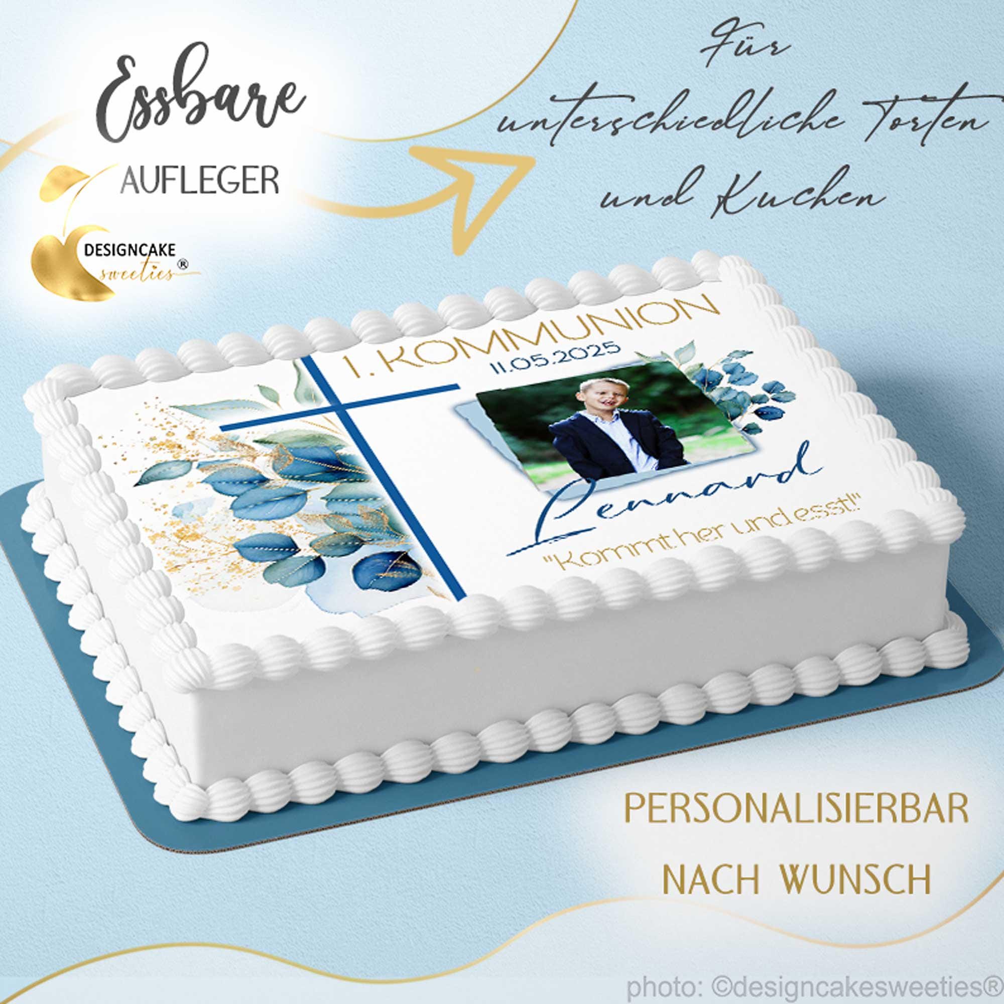 Il Mio Battesimo Cake Topper – Acryl Taufe Deko, Blau, Beidseitig Beschichtet, Italienisch