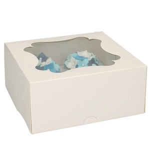 cupcake | Muffin Box 4 | Cupcake box of 4 | with window White | 330x240x75mm | Packaging for 4 muffin cupcakes