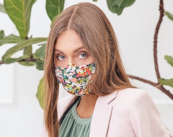 Luxury Face Mask - Liberty Prints, Wedding face mask, Washable, Reusable, Double Layered, Pleated