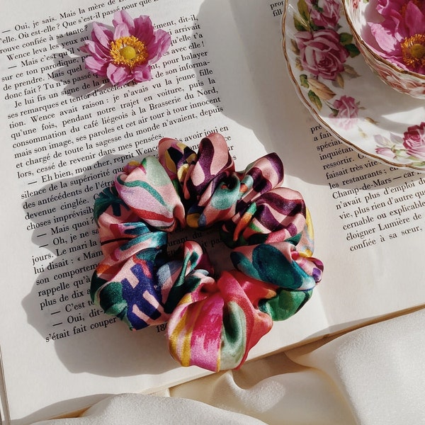Silk Scrunchie | Liberty of London Luxury Silk Satin, Hairband, Pure Mulberry Silk Hairband, Gift for Her, Hair tie, Soft, Elastic, Large