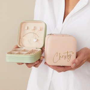 Personalized Jewellery Box, Custom Jewellery Boxes, Bridesmaid Jewellery Box, Gift for Her, Travel Jewellery Case, Custom Name Jewellery Box