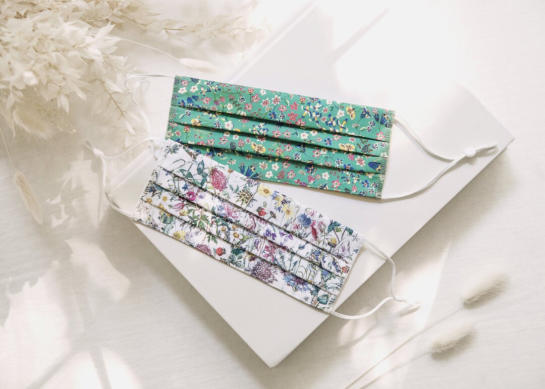 Liberty Face Mask With Adjustable Cords Luxury Face Mask Etsy