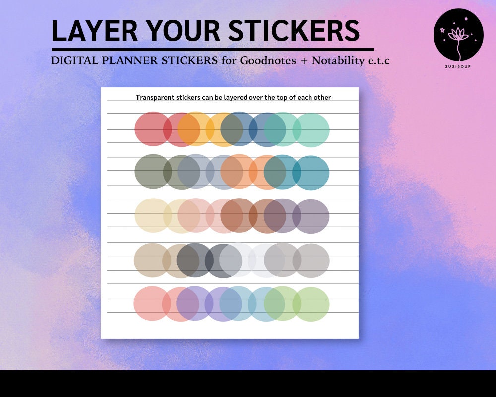 Round Dot Stickers for Digital Planners Transparent Pngs - Etsy