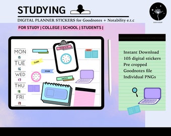 Digital Student Planner Stickers | Ipad Planner stickers, Digital Sticker Set, For School, College, University Students
