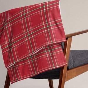 Red Plaid Throw Blanket