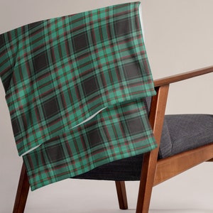 Green Winter Plaid Throw Blanket
