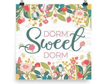 Söt studenthemsstil Blommig fyrkantig poster väggkonst