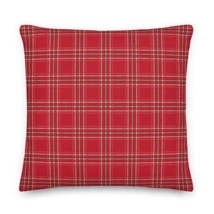 Red Plaid Premium Pillow