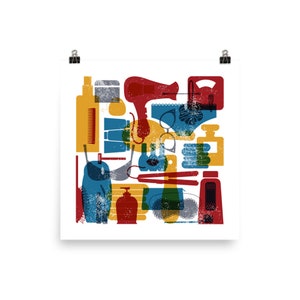 Bathroom Vintage Style Poster in Vintage colors 2 Bathroom Wall Art