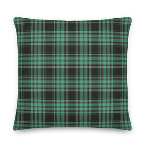 Green Winter Plaid Premium Pillow