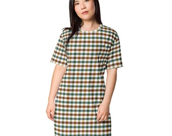 Vestido multicolor de camiseta a cuadros