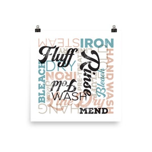 Lavanderia Retro Style Lettering Art Square Poster TTBB