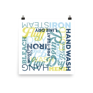 Lavanderia Lettering Poster in colori retrò