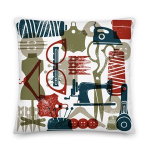 Nähen Retro Art Premium Kissen in neutralen Farben