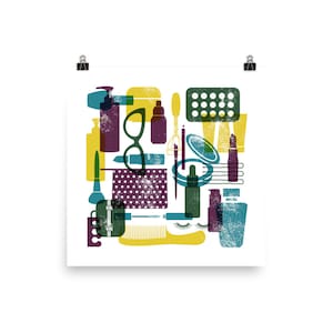 Bathroom Square Poster Makeup Design 1 in MCM Fun Colors