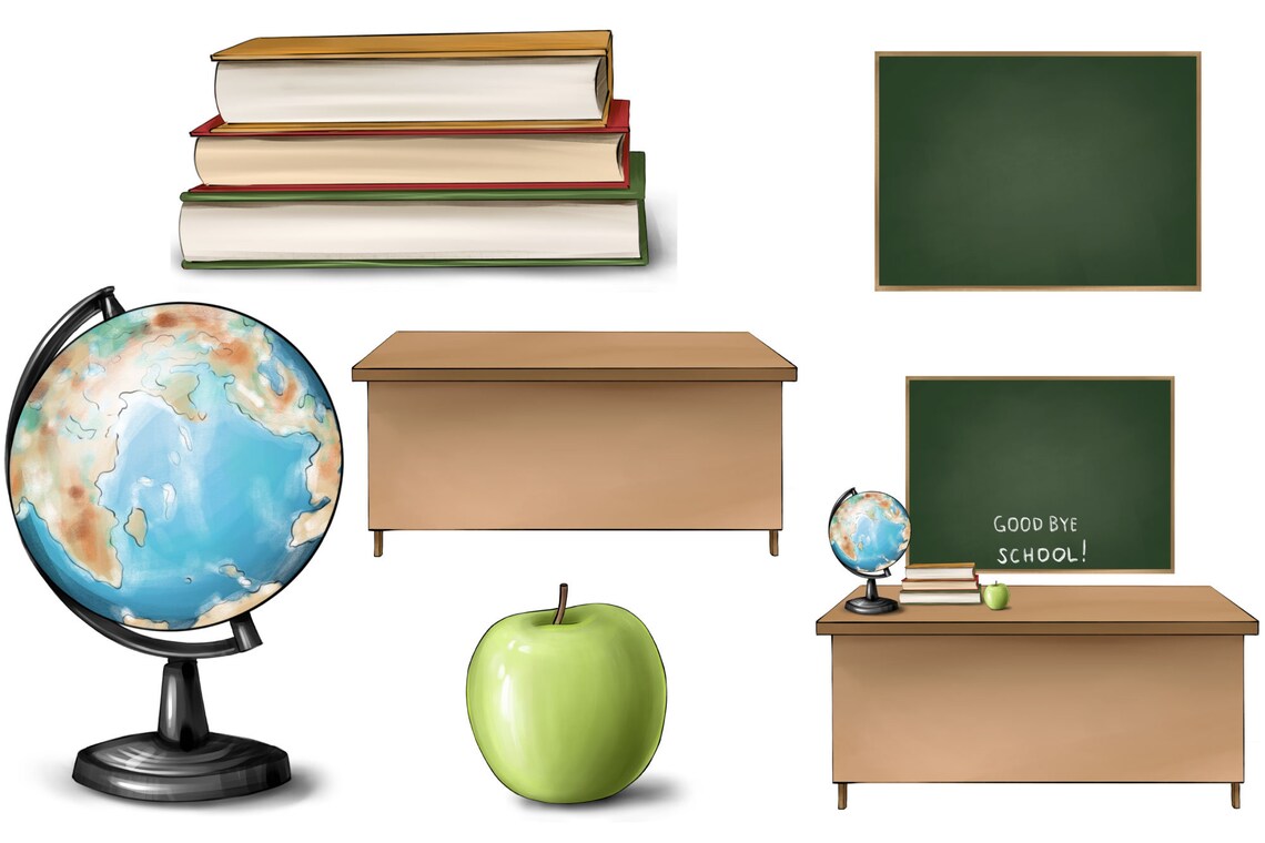 School Clipart Teacher's Clipart PNG Teacher - Etsy