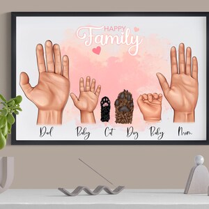 Family Clipart, Mom Dad Baby Dog Cat, Personalized Family Portrait ...
