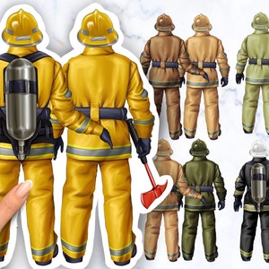 Imágenes prediseñadas de amigos de bomberos, Imágenes prediseñadas de mejor amigo, Ilustración personalizada, Descarga instantánea PNG